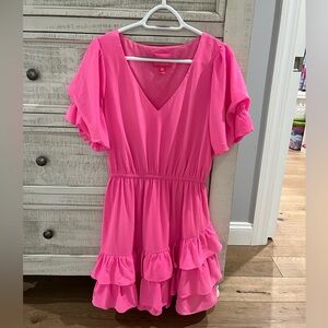 Lilly Pulitzer, Pretty in pink, dress with belt- size 10.